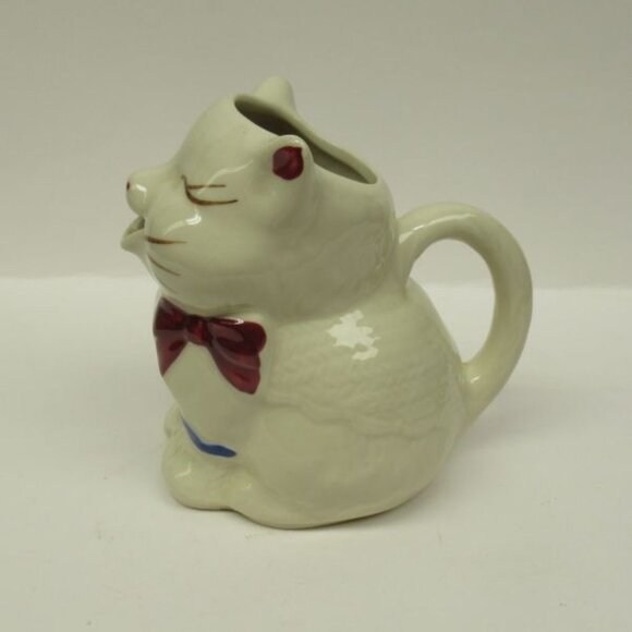 Shawnee Pottery Vintage PUSS-N-BOOTS 4 1/2 Inch High Cream Pitcher Creamer, USA - Picture 2 of 4